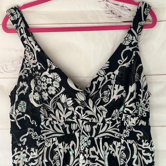 INC black and white dress flower design knee length 2x - Picture 2 of 7